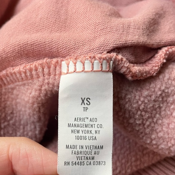 Aerie Mock Neck Light Pink Oversized Sweatshirt with Front Pockets Size XS - Picture 5 of 5